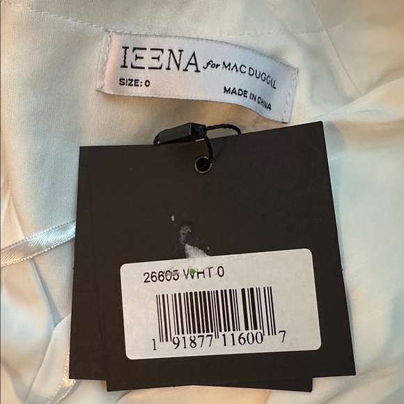 IEENA Mac Duggal, Satin Flowy Flutter Sleeve Mini Dress - Picture 10 of 11